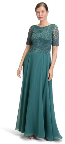 Vera Mont Damen Abendkleid mit Spitze Dark Emerald,46