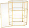 MagiDeal Golden Vintage Glass Jewelry Box Display Case Organizer for Trinkets, Necklace, Ring, Diamond, Flower 7.68x6.10x8.27