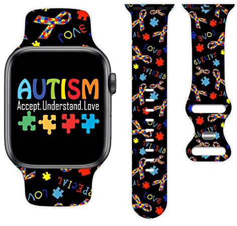 Pride Rainbow Watch Band Compatible with Apple Watch 38mm 40mm 41mm 42mm 44mm 45mm 49mm Silicone Wristbands Strap Replacement for IWatch Series 9 8 7 6 5 4 3 2 1 Women Men Unisex Gifts