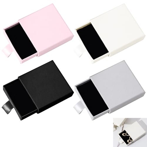 4 Stück Jewelry Box,Geschenkbox Klein,Schmuck Kleine Armband Schmuckschachtel,Geschenk Schmuckdose,Schmuckschatulle Gift Schmuckbox für Schatulle SchmuckkäStchen,Geschenkboxen Schmuck-Geschenkboxen