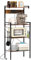 COSTWAY Küchenregal mit Steckdosen, 4-stufiges Mikrowellen-Regal mit 8 S-förmigen Haken, Standregal für Küche, Esszimmer, Wohnzimmer, Rustikales Braun