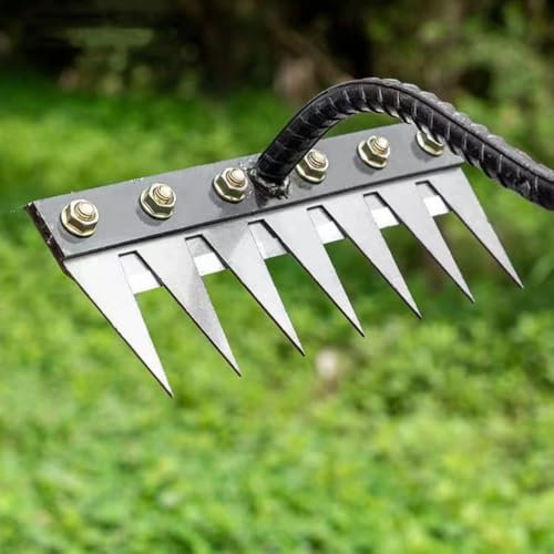 5/6/7/8 Denti Rateau Di Diserbo,Rateau Di Diserbo Con Manica,Rastrello Da Giardino In Acciaio Al Carbonio,Rateau Bertaus per Diserbere/Allenamento/Seme (7 Denti)