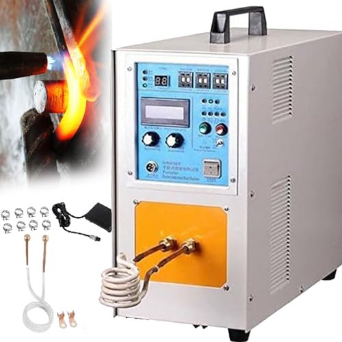 Four de chauffage à induction à haute fréquence, 15 kW, fonte de cuivre, machine de chauffage par induction pour la fusion et le chauffage des métaux, 30-100 kHz