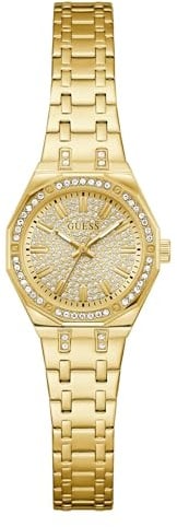 Guess Pixie GW0931L2 Women's Watch 25 mm Stainless Steel - Quartz Analogue Watch Stainless Steel Bracelet Gold, Fashion Watch Women's Watch Gold Elegant, 3 Bar