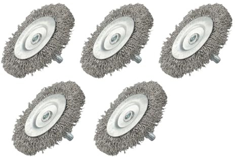 Zilimontt 3-Inch Carbon Steel Wire Cup Brush Set for Drill – 5-Pack 75mm Crimped Wire Wheels for Rust, & Burr Removal on Metal and Wood, 6mm Shank, Compatible with
