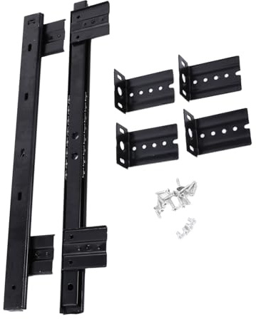 LOORGVEL Rail de Tiroir Clavier Glissières à Billes en Acier Solide, Coulissant Silencieux, pour Table d'Ordinateur et Bureau, Usage Professionnel, Support Clavier, Paire Incluse