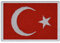 FanShirts4u Aufnäher - TÜRKEI - Fahne - 8 x 5,5cm - Flagge Wappen Bestickt Patch Badge TÜRKIYE (weiße Umrandung)