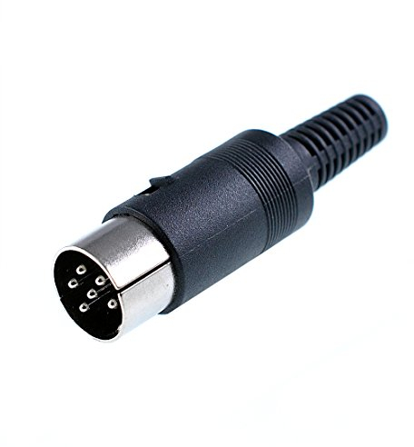 Oiyagai Lot de 5 Fiches DIN Mâles 6 Broches avec Poignée Noire - Connexion Fiable pour Audio, Vidéo, Électronique et DIY