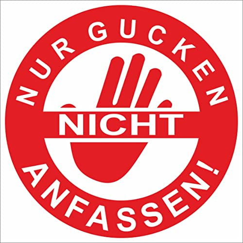 JINTORA - Autoaufkleber Tuning - Auto Aufkleber - Nur gucken Nicht anfassen! - 99x99 mm - Auto Sticker Bus Fenster Heckscheibe Camper wetterfest Outdoor Sticker Auto Deko LKW Tuning - rot