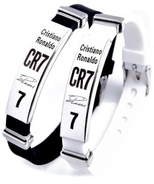 Fußball R-onaldo inspirierende Unterschrift verstellbare Armbänder Sport Silikon Armband 2 Stück