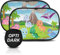 Parasol Coche con protección UV Óptima Oscuridad - Autoadhesivo, para Proteger del Sol a bebés y Mascotas, 2 parasoles para bebé con diseño (Dino Óptima Oscuridad)