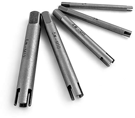 QWORK® 5PCS Extracteur de robinet , Extracteur de taraudage , Extracteur de vis Acier ,Vis Stripped Jeu de robinets extracteurs