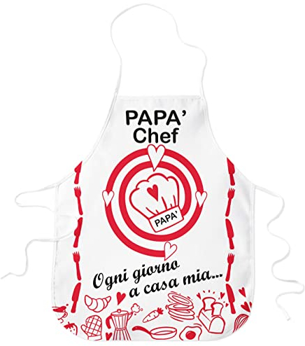 STAMPATEK Delantal de cocina para el día del padre, chef, divertido regalo, mix_color, 60x75