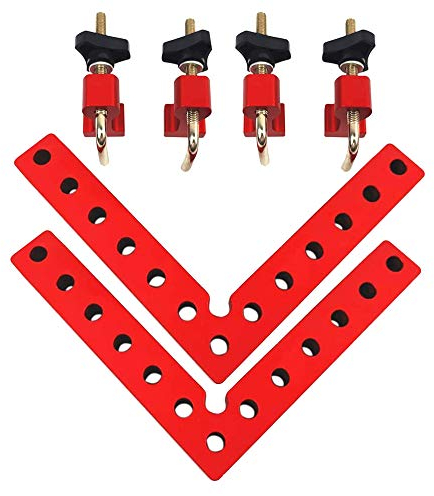 90 Degree Aluminium Alloy Positioning Squares, 5.5 x 5.5 Right Angle Clamp L-Type Corner Clamp Woodworking Carpenter Clamping Tool for Box/Door/Picture Frames Making