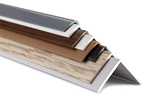 TJ Winkelleiste PVC „Braun“ / Winkelprofil 15x15 mm/Eckschutzprofil für Kanten & Fenster/Treppenwinkel stoßfest / 2 m Kunststoff Winkelprofil Leiste