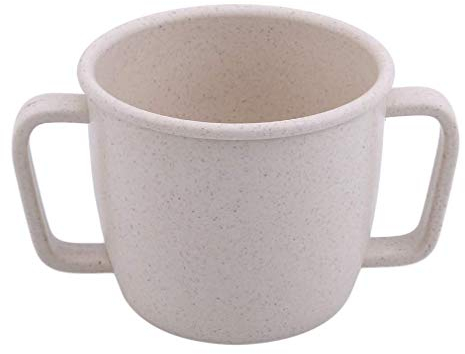 Mug à deux anses - Couleur unie - Tasse à café ou lait - Vaisselle pour la maison - Beige
