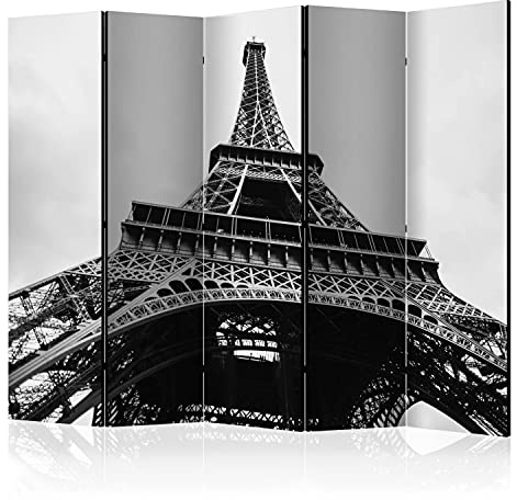 murando - Paravent Raumteiler Stadt, 225x172 cm, 5-teilig, Wohnzimmer, Büro | Mobiler Sichtschutz, sofort einsatzbereit, Holzrahmen, ideal fürs Wohnzimmer oder Büro, geruchsneutral, lichtbeständig