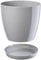 B2C Plant Pot Flower 20 Colours 9 sizes Gloss Plastic Plant Pots Planter Saucer Tray Deco (23 cm/ 9 inch, Grey)