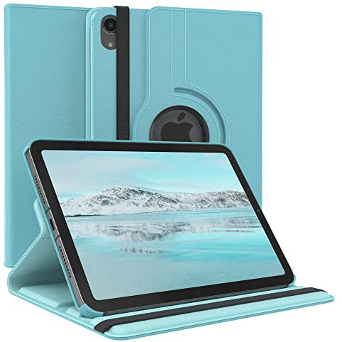 EAZY CASE - Tablet Hülle für iPad mini 6 (2021) Schutzhülle 8.3 Zoll Smart Cover Tablet Case Rotationcase zum Aufstellen Klapphülle 360° drehbar mit Standfunktion Tasche Kunstleder Blau