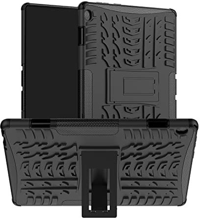 Dlahaby Protective Case for Lenovo Tab M10 TB-X605F/ TB-X605L/ TB-X505F/ TB-X505L,Silicone + PC with Stand Function Cover for Lenovo Smart Tab M10 10.1 Inch 2018 Tablet,Black