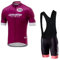 SGCIKER Italien Tour Team Lila Radfahren Trikot Set für Männer, Sommer kurze Ärmel Radfahren Shirt MTB Bike Kleidung Bib Short Kits 9D Gel Pad (L)
