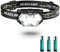 Lsnisni Stirnlampe LED 1 Stück, 2000 Lumen Kopflampe Batteriebetrieben mit 6 Lichtmodi, 3 AAA-Batterie Enthalten, IPX5 Wasserdichte für Kinder und Erwachsene Camping, Joggen, Angeln