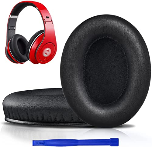 SOULWIT Cuscinetti Auricolari Di Ricambio Per Monster Beats Studio 1.0 Cuffie (1 St Gen) Di Dr. Dre, Cuscinetti Con Morbida Pelle Proteica-Nero