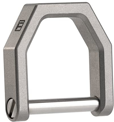 MecArmy Titanium D Ring Key Shackle, U Shape Key Ring Horseshoe Clasp for Car Fob, Key Organizer Keychain, Stonewashed, L, Large