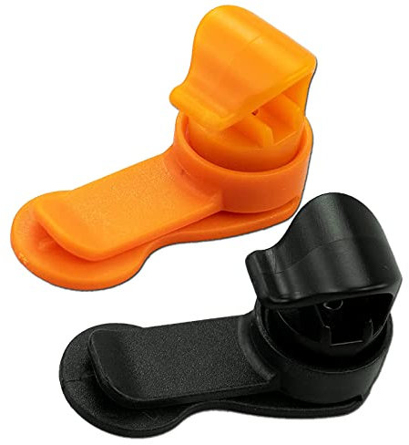 2 Pcs Water Tube Clips Automatic Reset Universal Water Bladder Hose Clip Removable Hydration Pack Clamp Magnetic Hose Holder - Black and Orange
