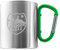 OUTDOOR SAXX® Stainless Steel Mug with Carabiner Handle and Laser Engraving (Green)