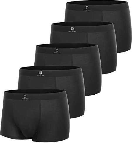 GLESTORE Calecon Homme Lot Boxer Shorty Caleçon Modal sous Vetement Homme Microfibre 5 Noir XL