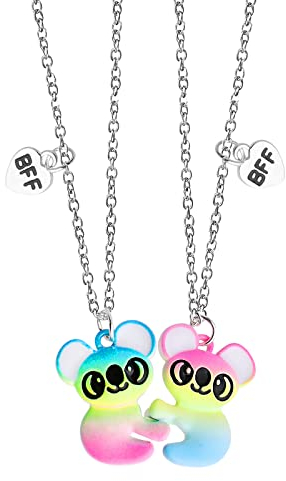 Yolev Freundschaftskette für 2 Mädchen Halskette Schmuck Langstrecke Geburtstag Weihnachten Brautjungfer Beste Freunde Kette Geschenke Mädchen Schwestern Freundschaftsketten Bff Ketten für 2