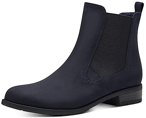 MARCO TOZZI Chelsea - Botas planas elegantes para mujer, azul marino, 38 EU