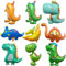 9PCS Dino Luftballon,Folienballon Dinosaurier,Luftballons Dinosaurier,Helium Ballons Dino,Dino Geburtstag Deko,Dino Deko Kindergeburtstag,Dinosaurier Aufblasen für Dinosaurier Party Dekoration Kinder