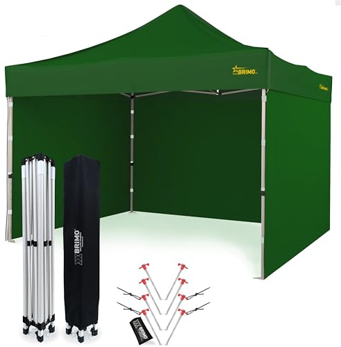 Economic Star Faltpavillon Wasserdicht mit 3 Seitenteile 8 Partyzelt Heringe + Schutzhülse für Rennzelt, UV-Schutz 50+ Pop-Up Marktzelt (3x3, Grün)