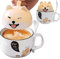 MeYuxg Tazas de Cafe Shiba Inu - Taza Linda con Tapa y Cuchara - Tazas Personalizadas - Taza de Cerámica Multifuncional - Regalo de Cumpleaños - Taza de Café para Leche, Café, Jugo
