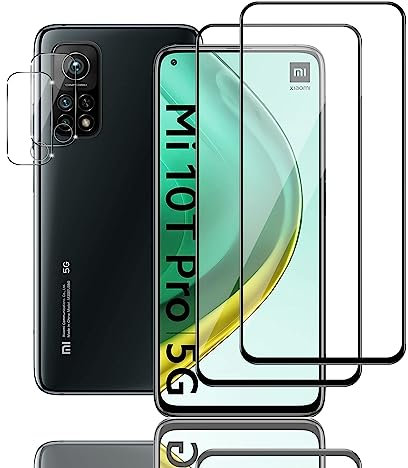 Ydiciv 2+2 Stück Schutzfolie für Xiaomi Mi 10T Pro 5G / Xiaomi Mi 10T 5G Panzer Schutz Glas, 2 Stücke panzerfolie und 2 Stücke Kamera Glas, HD Klar Schutzglas, No-Bubble, für Xiaomi Mi 10T Pro 5G