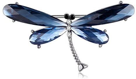 DUOWEI Émail Alliage De Zinc Libellule Broche Pins Vêtements Foulard Accessoires Charms Pour Les Femme Filles Bijoux Cadeaux (Libellule A)