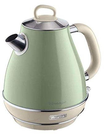 FFOCCO Household Large Capacity Electric Kettle 304 Stainless Steel Italian Retro Italian Style,Green,A Present