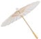 Lwuey Papierschirm, Dekorative Regenschirm Weiß Blanko Stockschirm Holz Griff Sonnenschirm Chinesische Japanische DIY Malerei Basteln Fotografie Kunst Party Dekoration(60cm)