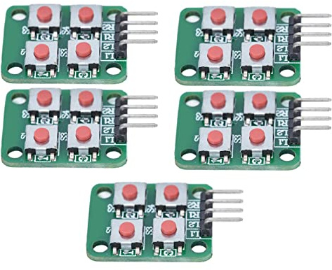 5 Stücke 4 Tasten Tastatur Modul, 2x2 Matrix 4 Tasten Tastenschalter Modul | Navigation Tastenmodul für die Elektrische Steuerung