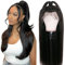 RXY 13x6 Echthaar Perücke Straight HD Lace Front Wig Human Hair 100% Brasilianisches Perücken Echthaar Damen mit Babyhaar Glueless Wigs 16 Zoll(41cm)