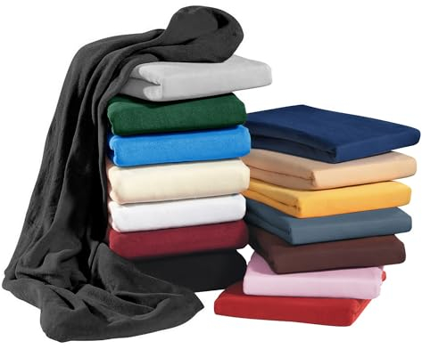 MALIKA® Spannbettlaken 90x200cm - 100x200cm Doppelpack Baumwolle Bettlaken Jersey Betttuch Spannbetttuch Laken - Matratzenhöhe bis 28 cm