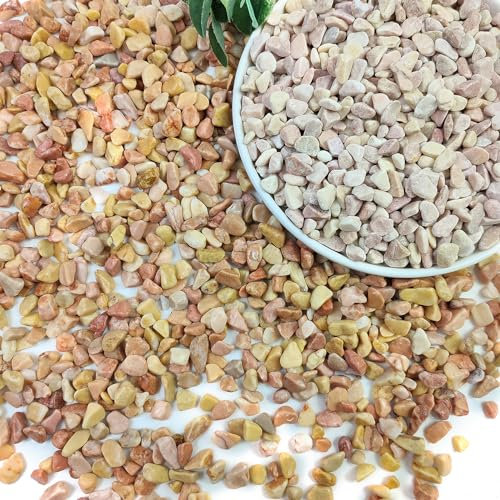 SHIZWU Garden Stones, Peach Gravel for Garden, Plant Pots, Fish Tank, Aquarium, Landscaping, Vase Fillers, Christmas Cactus and Succulents (6-9mm, 4.5kg)