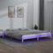 GuyAna Massivholzbett mit LED-Beleuchtung Weiß Palettenbett 200x200 cm Bett 180x200 Led Gaming Bett