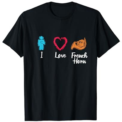 Ich liebe Waldhorn Waldhornist Doppelhorn T-Shirt