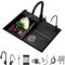 KELINGOUD Fregadero De Cocina De Acero Inoxidable, Color Negro, 1 Cuenco, Fregadero De Cocina Grande, Con Cesta Plegable Y Dispensador De Jabón, Sifón Y Rebosadero (55 x 45 cm)
