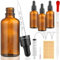 modacraft 3Stk 50ml Pipettenflasche mit Hilfszubehör, Flasche mit Pipette Braunglasflasche Apothekerflasche Tropfflasche für Flüssigkeit, Ätherische Öl, Parfümöle, Aromatherapie, Flüssigfarbstoffen