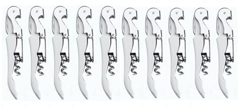 VenCen Wine Bottle Opener, Professional Waiter Corkscrew Wine Opener Set, Stainless Steel Hinges Wine Key for Restaurant Waiters, Sommelier, Bartender (White10 Pieces)