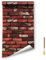 Oufdj-iPro Papier peint en pierre - 44.5x400CM Papier peint autocollant en vinyle - Brique rouge - Décoration murale imperméable - Rouleau de marque-pages en bois exquis